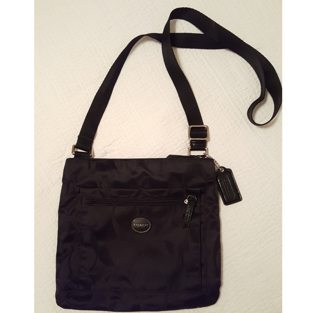 Coach Nylon Signature Print Crossbody Purse